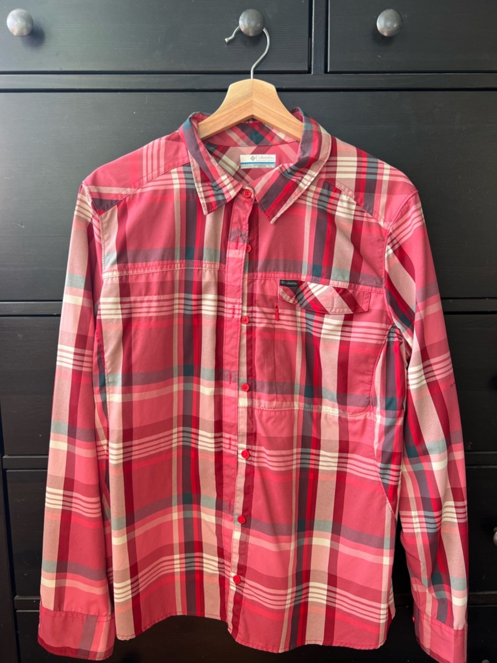 Columbia Sportswear - Red Plaid Long-Sleeve Button-Up Shirt - Women’s XL